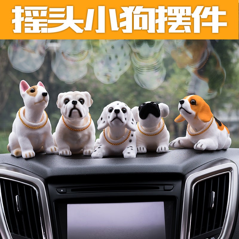 Shake Head Dog Car Ornaments Simulation Shake Head Doll Jewelry Car Resin Shake Head Dog Car Spring Dog - Image 2